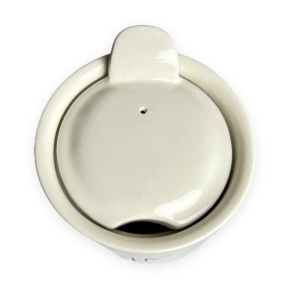 Rae Dunn MINE Tall Ceramic Travel Mug with  Lid - Picture 4 of 7